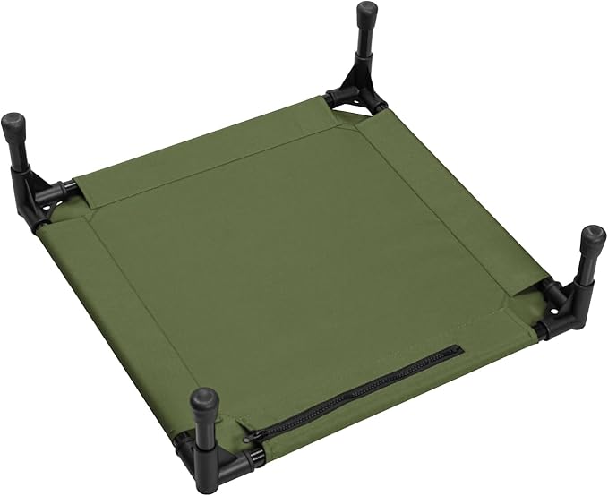 Love&go Elevated Dog Bed with Metal Frame, Cooling Raised Pet Cot for Dog and Cat (S - Olive Green Bed, Small-18.5x18.5x5.5 inch)