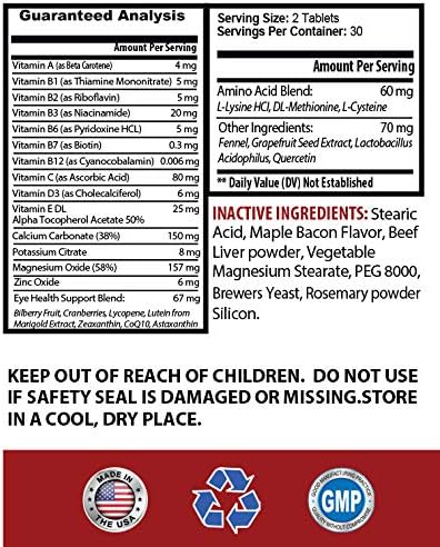 I LOVE MY PETS LLC Dog Eye Supplement - Dog Eye Health Complex - Premium Formula - Vet Recommended - Dog Lutein - 1 Bottle (60 Treats)