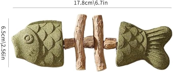 ZJUN 3 Pack Cat Chew - Fix Cat Dental Health, Catnip Toys for Indoor Cats, Natural Fishbone Cats Dental Toy, Durable Feline Tooth Care Tool, Kitten Teeth Cleaning Care Sticks, Galls Fruit