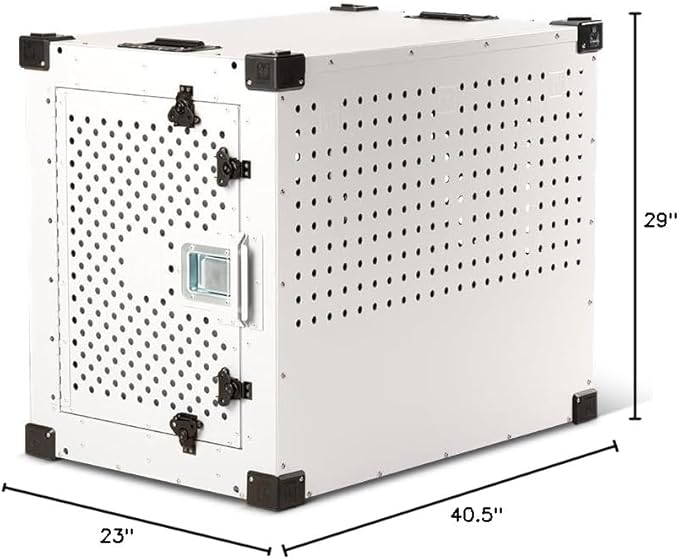 Impact Indestructible High Anxiety Dog Crate for Large Dogs - Heavy Duty Escape Proof Indoor Dog Kennel with Powder-Coated Aluminum - Ideal for Escape Artists (White, 40" (40.5" L x 23" W x 29" H)