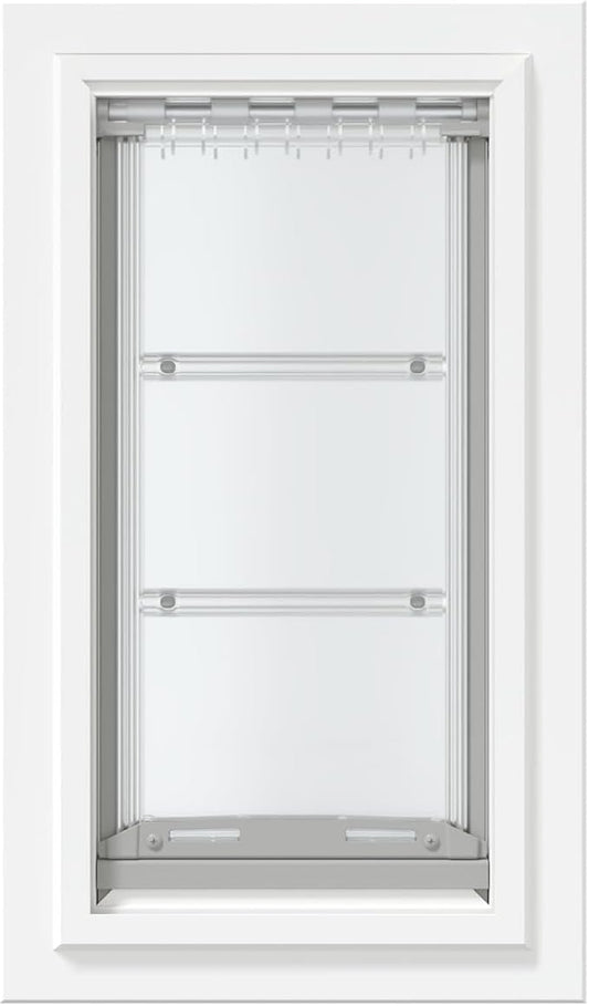 Endura Flap Pet Door for Walls in White | Energy-Efficient Single Flap Design for Wall Installations | All-Weather Protection with All-Metal Telescoping Tunnel | White, Medium, Single Flap