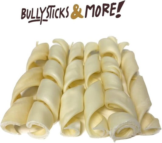 BULLYSTICKS & MORE 6 Inch Beef Cheek Springs for Dogs (20 Count) - Bully Springs Dog Chews - No Hide Bones