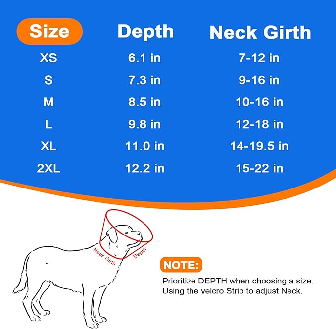 Dog Cone Collar with Soft Liner to Stop Licking, Elizabeth Recovery Collar After Surgery for Large Medium Dogs, Comfortable Pet Head Cone Alternative for Neutering Spay Injury (XS)