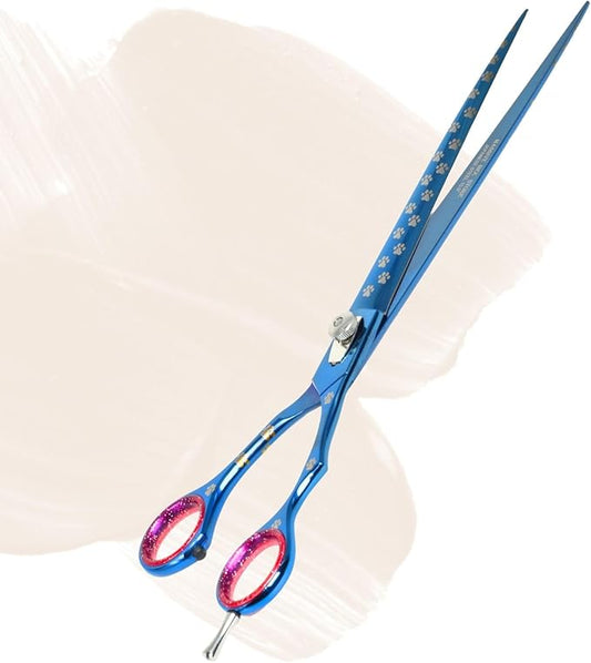 Pet Grooming Scissor Dog Blade scissor Pet Grooming Scissors Dog Hair Cutting Shears with Bag for Professional Right Hand Pet Groomer (Blue Straight, 10.0")