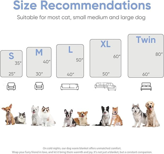Dog Blanket for Small Medium Large Dogs Fleece Cat Blankets for Indoor Cats Washable Fluffy Pet Bed Blanket Furniture Sofa Couch Cover Protector