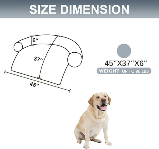 Tinaco Calming Dogs/Cats Bed Mats, Dog Pad Washable Removable Couch Cover, Plush Long Fur Mat for Pets, Waterproof Lining, Perfect for Small, Medium and Large Dogs and Cats (Gradient Gray, 45"x37")