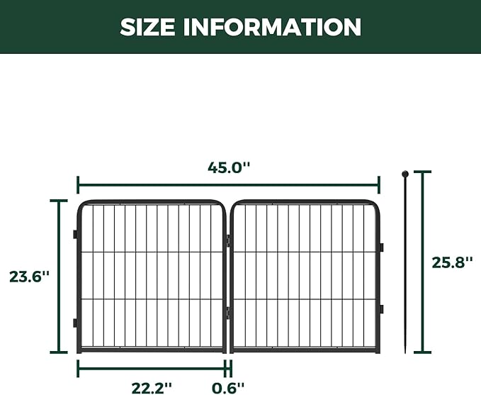 FXW Instant Unleashed Dog Playpen, Portable Pet Fence for Outdoor, RV Trips, and Camping, 24inch, 2 Panels for Puppy and Small Dogs│Patented