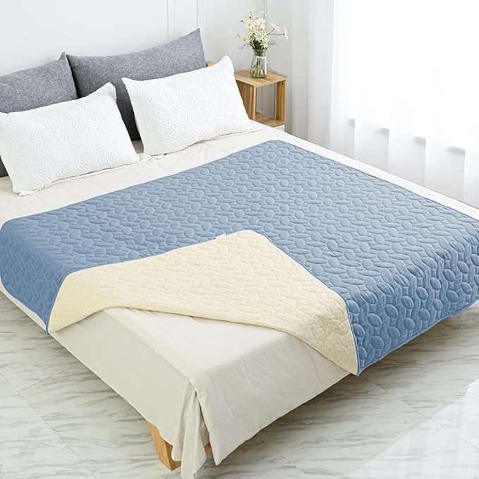 Ameritex Waterproof Pet Bed Cover Anti-Slip Dog Bed Blanket for Sofa and Furniture Waterproof New Pattern Design (Lightblue, 30x90 Inch (Pack of 1))