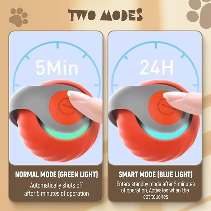 oputemon Speedy 3.0 Tail Cat Toy, 2026 New Speedy Tail Interactive Cat Toy for Indoor Cats, 2 Speed Adjustment- Automatic Moving Smart Cat Toys Ball with Tail for Bored Indoor Cats Dogs (Orange)