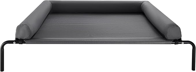 VEVOR Elevated Dog Bed for Large Dogs, Portable Raised Dog Cot with Washable Pillow, Indoor & Outdoor Pet Cooling Raised Hammock Bed with Steel Metal Frame and Breathable Teslin Mesh, XL, Gray