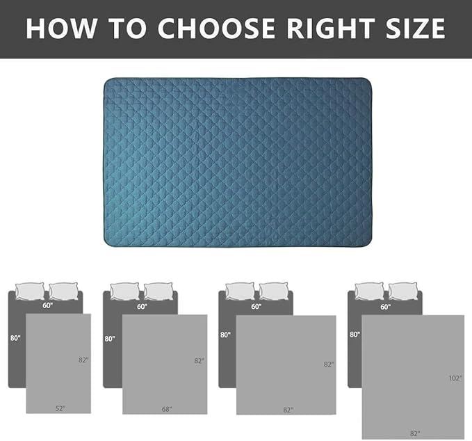 SPXTEX Dog Bed Cover Washable Pee Pads Dog Blankets for Puppy Large Dog Cat,Sofa Reversible Changing Pad Reusable 1 Piece(82"x82",Blue)
