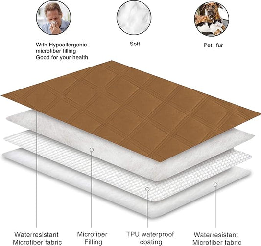 fuguitex Waterproof Dog Blanket Reversible for Small Dogs Resistant Leakproof Washable Couch Cushion Bed Protector Cover for Indoor Furniture Pet Friendly(30"*53",Brown+Brown