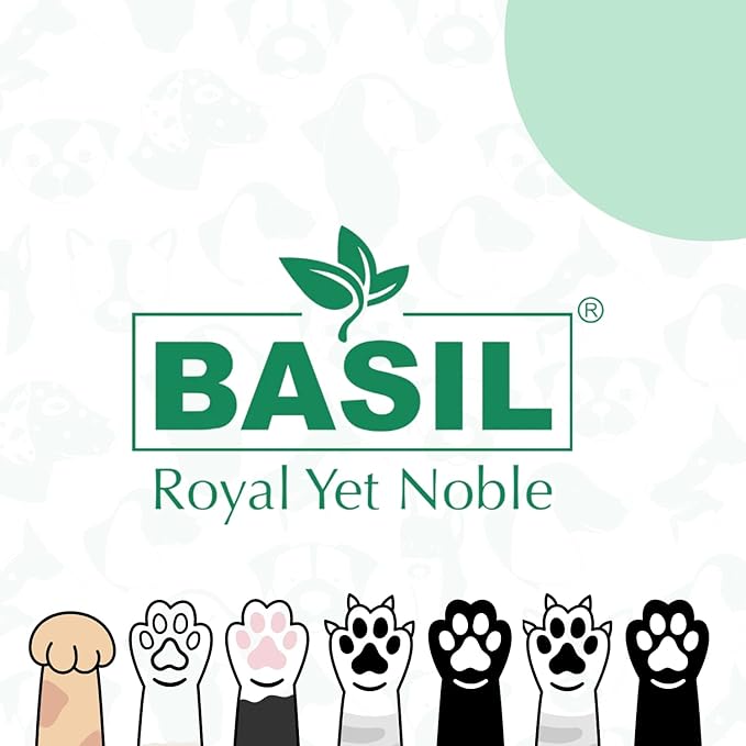 BASIL - Pet Grooming Wipes – 80 Count (8″ × 8″) | Aloe Vera, Vitamin E & Castor Oil Infused | Multi-Purpose Wipes for Dogs, Cats & Puppies | Cleans Paws, Ears, Mouth & Butt | Lemon Scent, Paraben-Free