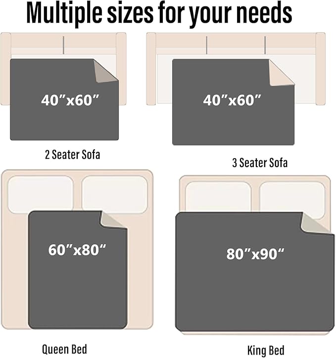 Waterproof Blanket for Bed Couch Sofa, Reversible & Reusable Cat, Dog Blanket Waterproof Washable, Small Water Resistant Blankets, Leakproof (40"x60", Burgundy/Rose Pink)