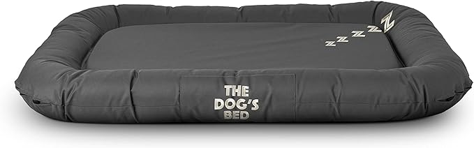 The Dog’s Bed Utility Waterproof Dog Bed, XL Durable Grey Oxford Fabric, YKK Zippers, Washable Reversible Cover, Dog Beds for Home Car Crate & Yard, Puppy & All Pet Comfort, Veterinary Approved