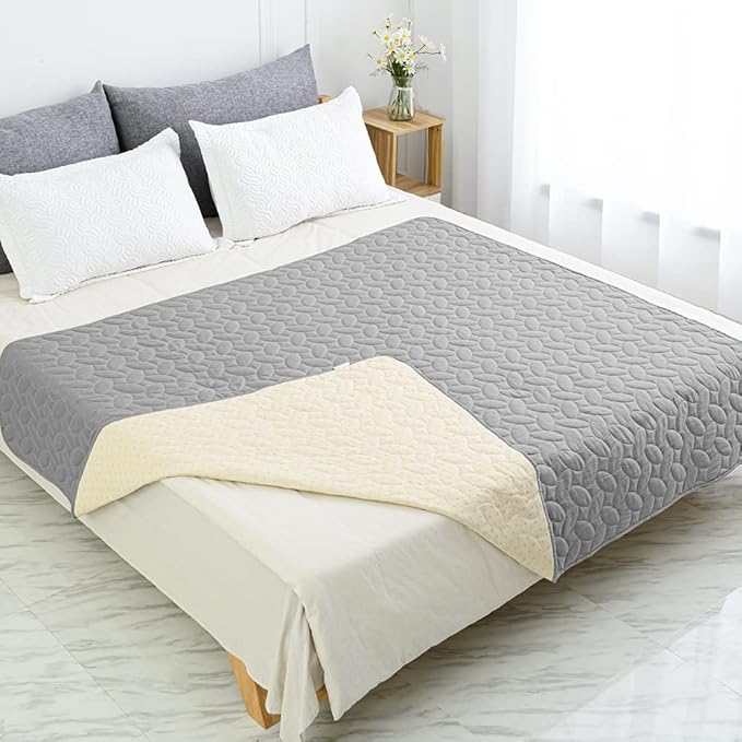Ameritex Waterproof Pet Bed Cover Anti-Slip Dog Bed Blanket for Sofa and Furniture Waterproof New Pattern Design (Lightgrey, 30x80 Inch (Pack of 1))