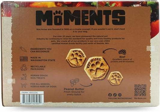 Wet Noses Moments Non-GMO Beef Stew Crunchy Dog Treats - 3lb | No Corn, Wheat, Soy or Peas, Made with 8 Simple Ingredients