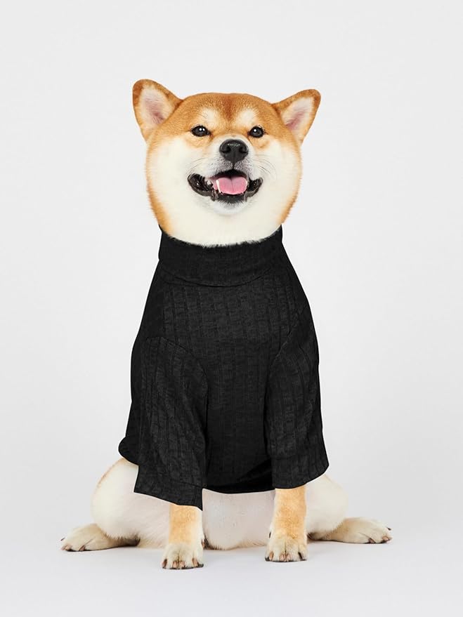 Dog Turtleneck Knitted Shirt Stretchy Pullover Sweater Winter Warm Puppy Clothes for Small Medium Dogs