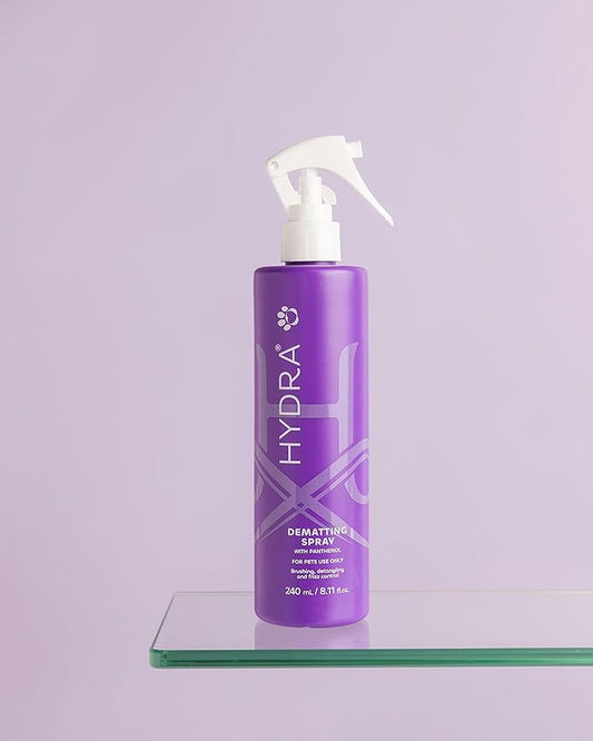 Hydra Luxury Care Ultra Dematting and Finishing Spray for Dogs and Cats, Pet Detangler for Long Fur, 8.12-Ounce Bottle