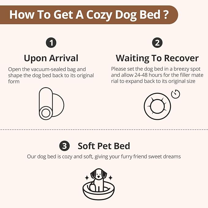JOLLYVOGUE Small Dog & Cat Beds for Indoor Cats, Donut Cuddler Warming Soft Dog Beds with Anti-Slip Bottom, Round Calming Fluffy Plush Faux Fur Cushion Bed for Medium Dogs (27", Smoke Grey)