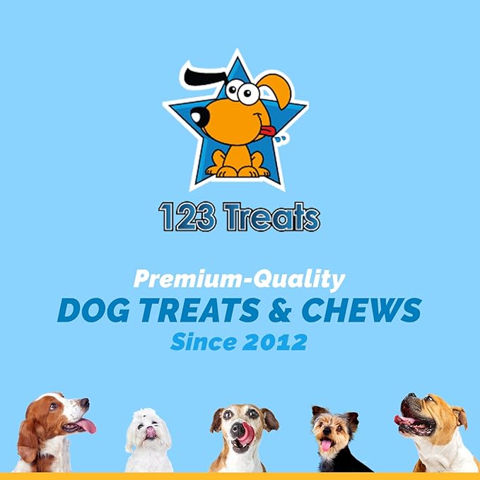 123 Treats Peanut Butter Filled Bones for Dogs (2 Count) Long Lasting PB Dog Chews - Stuffed Shin Bones, 5 to 6โ Individually Shrink Wrapped