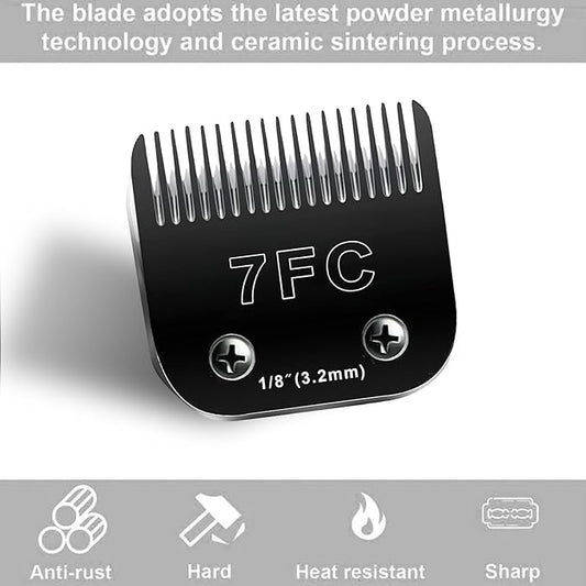 Audoc 6pcs Dog Grooming Replacement Blades Compatible with Andis/Oster A5/Wahl KM-10 Series Dog Clippers,Detachable Clipper Replacement Blade,Black (6PCS Black-#10+30+3FC+4FC+5FC+7FC)