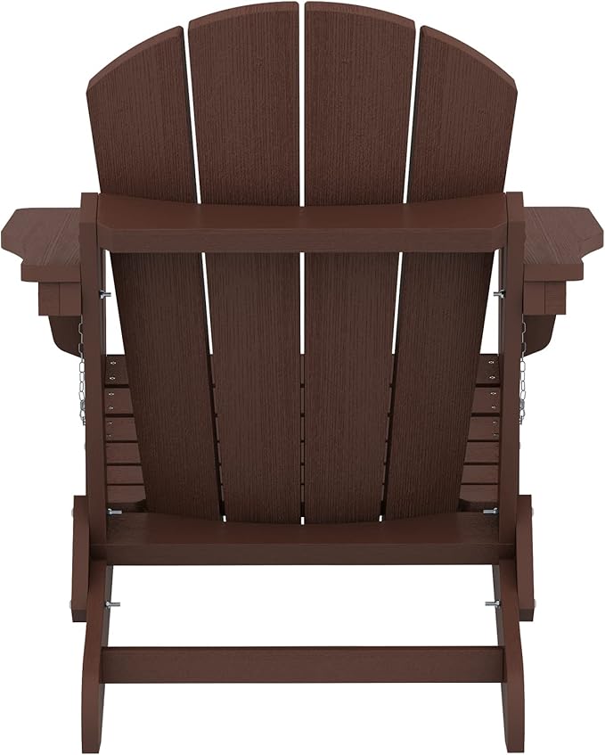 SERWALL Adirondack Chair Set of 6 for Patio Garden (Folding Coffee)