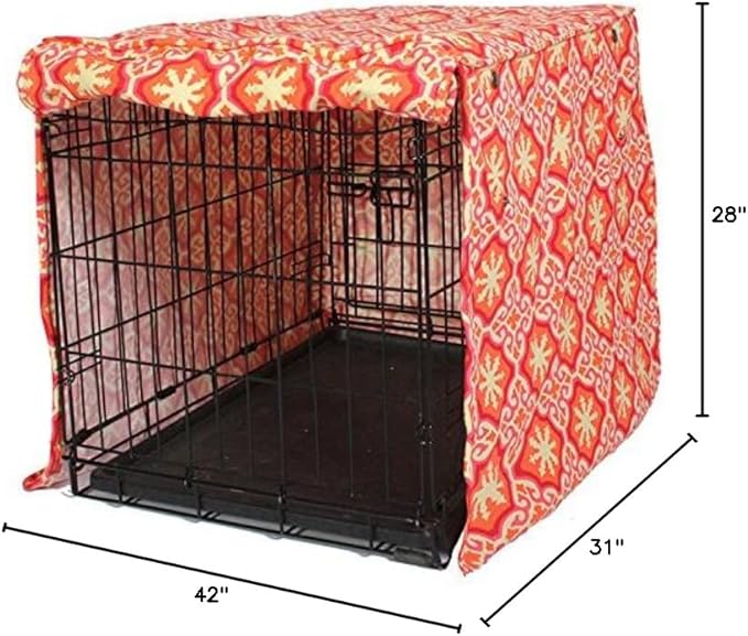 Molly Mutt Papillon Dog Crate Cover, 100% Cotton Canvas Cover with 2 Roll-Up Panels, Ideal for Dog or Cat Crate, Durable, Washable, and Free of Harmful Chemicals, 42" x 28" x 31"
