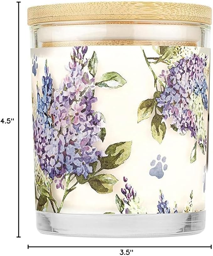 One Fur All Pet House Candle Plant-Based/Soy - Clean Burning Scented, Long Lasting Pet Odor Candle for Home - Lilac Garden