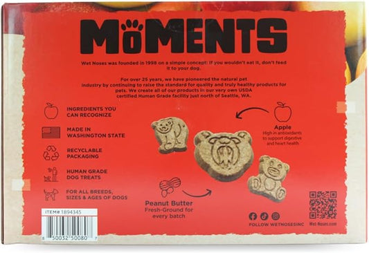 Wet Noses Moments Non-GMO Honey Apple Crunch Bears Crunchy Dog Treats - 3lb | No Corn, Wheat, Soy or Peas, Made with 9 Simple Ingredients