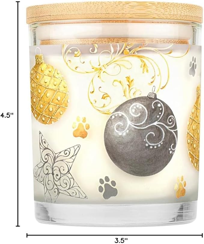 Pet House Candle Plant-Based Soy, Clean Burning Long Lasting Pet Friendly Candle for Home - Silver & Gold