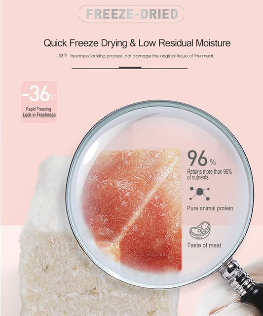 BNYEE Freeze Dried Chicken Cat & Dog Treats –15OZ Chicken Meat - High Protein, Bite-Sized, Training Treats Snacks