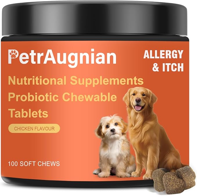 Allergy & Itch Relief for Dogs | Allergy, Itchy Skin & Immune Support with Salmon Oil, Quercetin, Colostrum and Probiotics -Nutritional Supplements 300 Soft Chews