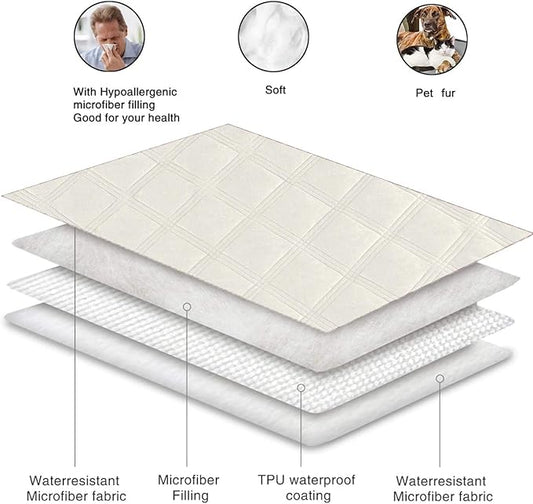 fuguitex Waterproof Dog Blanket Reversible for Small Dogs Resistant Leakproof Washable Couch Cushion Bed Protector Cover for Indoor Furniture Pet Friendly(40"*50",Baby Pink+Cream