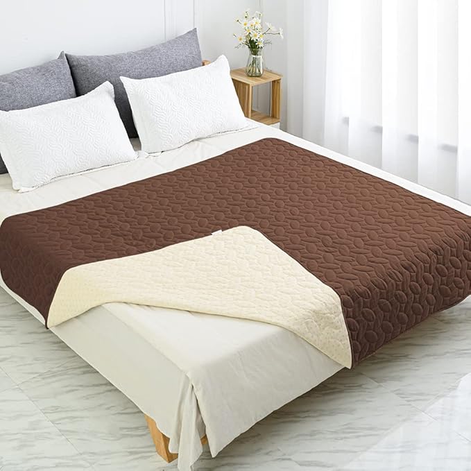 Ameritex Waterproof Pet Bed Cover Anti-Slip Dog Bed Blanket for Sofa and Furniture Waterproof New Pattern Design (Chocolate, 30x80 Inch (Pack of 1))