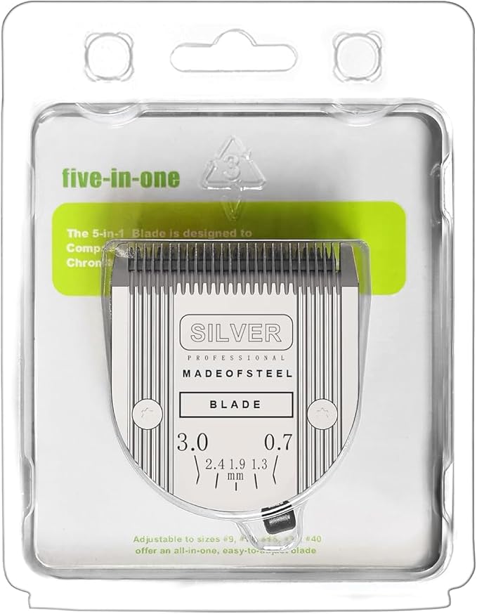 Adjustable 5 in 1 Replacement Blades Compatible with WAHL Bravura .Chromado,Creativa,Figura Dog Clippers for Dogs Grooming(5in1/3Pack)