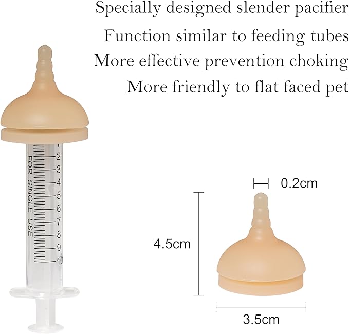 Puppy Feeder Bottle,Silicone Feeding Nipple and Syringes for All Breed of Puppies and Other Animals Dongdong pet
