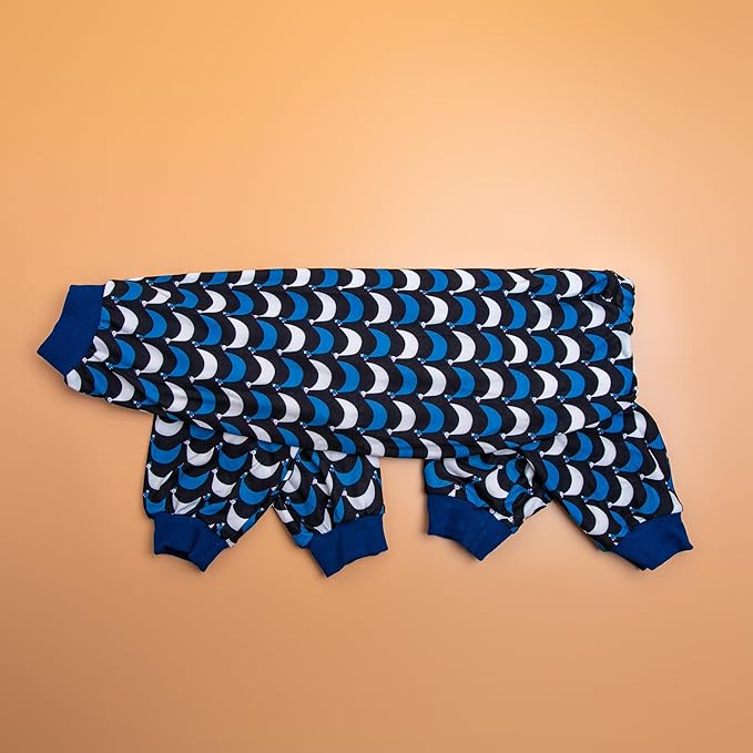 LovinPet Jammies for Large Dogs - Anti Licking & Anxiety Calming Dog Shirt, Lightweight Stretchy Summertime Print, Pitbull Shirt, Large Dogs Onesie, Pitbull Clothes, Dog Costume for Parties, Black 2XL