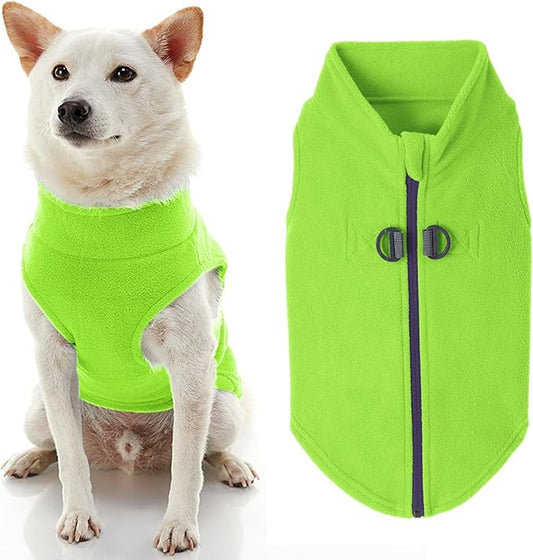 Gooby Boys X-Small Chest (~11 Inch) Zip Up Fleece, Lime, X-Small 11 US