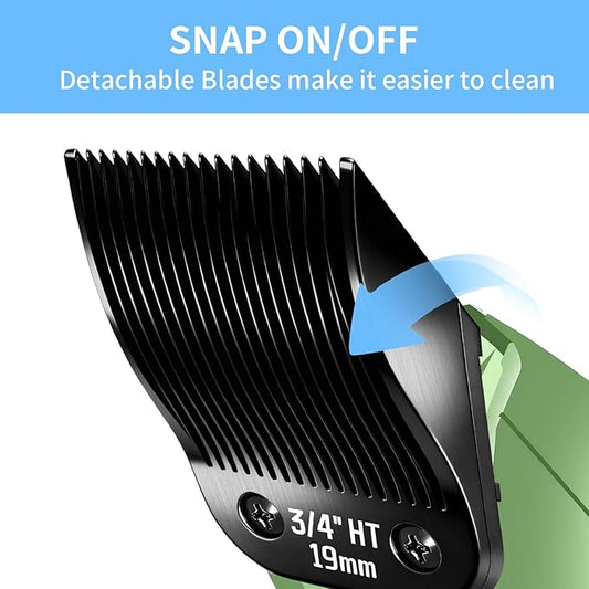 2 Pcs Size 3/4HT Detachable Dog Grooming Blades, Compatible with Andis, Oster A5, Wahl KM10 Series Clippers, Cut Length 19mm, Black (3/4HT 19mm, 2Pcs)