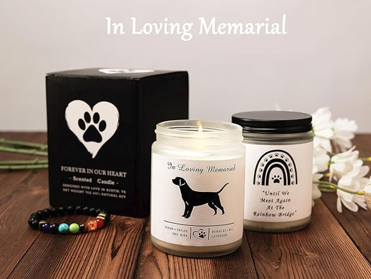Soy Wax Scented Dog Memorial Candle, Loss of Dog Gift Candle, Dog Sympathy Candle, Dog Memorial Gifts for Loss of Dog, Thoughtful Sympathy, Remembrance - 7 Ounces (Labrador)
