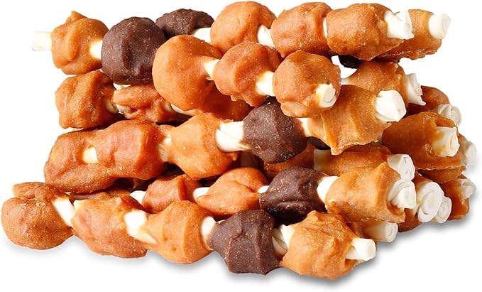 PETPHABET Dog Kabobs Rawhide Treats - 5 Flavors Training Snacks, Healthy Puppy Chews for Small Medium Large Breeds, Made with Chicken, Sweet Potato, Duck, Cheese & Hide Sticks 14oz, 18 Count