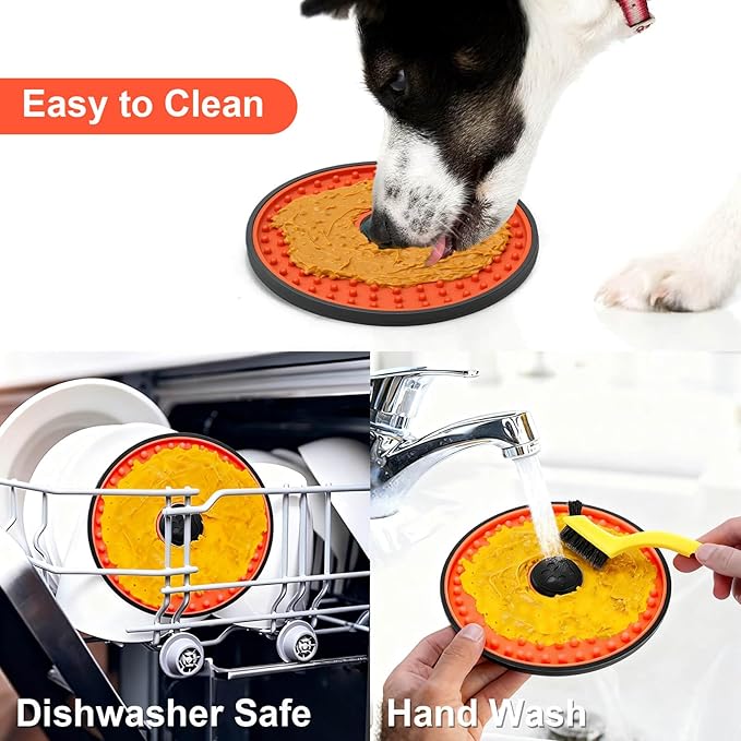 Dog Lick Mat, for Crate Training and Reducing Anxiety, Made of Natural Rubber, Promotes Healthy Feeding and Oral Hygiene