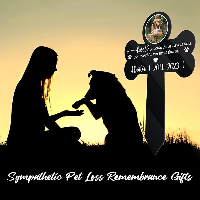Personalized Grave Markers Memorial Pet Loss Sign Dog Cat Lover Ever Gift With Heartfelt Sentimental Quote For Someone Who Lost A Pet Collar Keepsake Picture Grave Marker In Loving Memory Gift