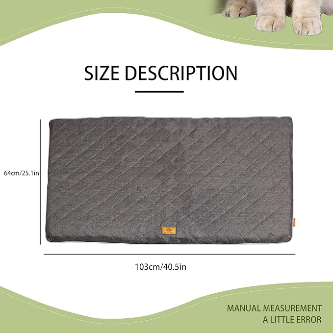All-Season Dog Bed, Soft & Comfortable Dog Kennel Pad for Crate Durable Mat for Dogs & Cats,Ideal for Crate, Kennel(Black, XX-Large)