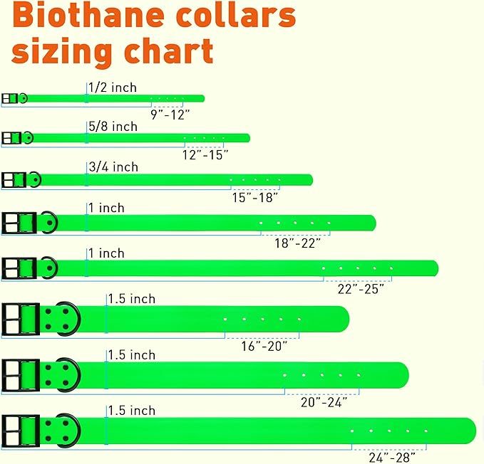 Dogline Biothane Coated Webbing Dog Collar with Black Metal Hardware: Durable Easy-Clean Everyday Collar for Dogs - Comfortable Adjustable Odor-Resistant Pet Collar, W1 x L18-22, Tropical Green