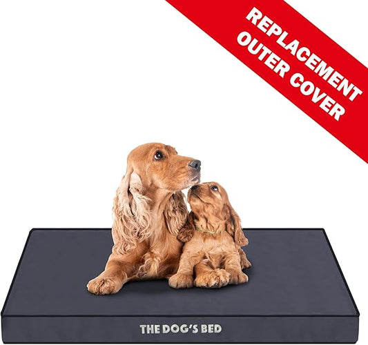 The Dog's Bed Replacement Outer Cover (No Mattress) for Large Grey with Black Trim (Easy Clean Cover) 3 Inches Waterproof Orthopedic Dog Bed.