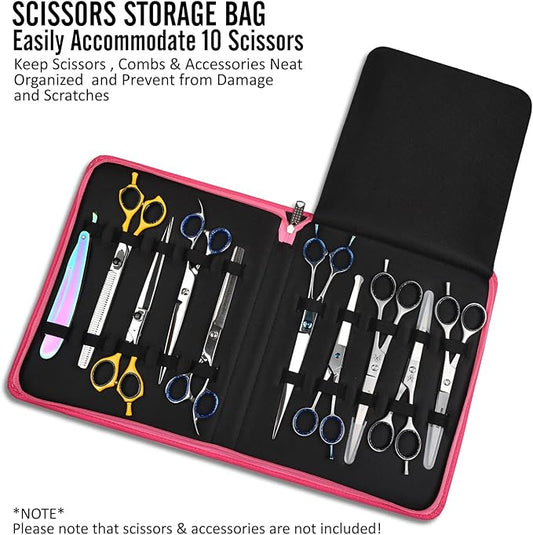 Case Holds 10 Grooming or Beauty Shears (PINK)