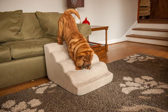 Snoozer Pet Products - Scalloped Dog Stairs | Small - Hot Fudge