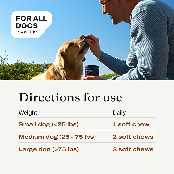 PetLab Co. Allergy & Immune Probiotics for Dogs, Support Seasonal Allergies, Gut & Digestive Health - Pork Flavor - 30 Soft Chews - Pack of 3